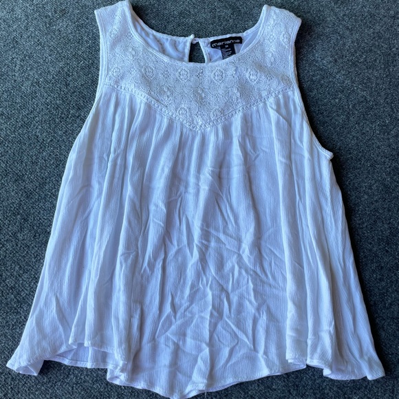 Marianne Rayon cotton nylon top sleeveless white top size 3x - Picture 3 of 8